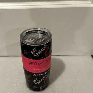 Betsey Johnson Hot Tamale 17oz stainless steel tumbler water bottle NWT